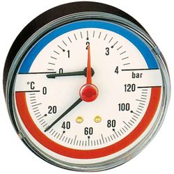 thermomanometer achteraansl.0-6bar 1/2 Caleffi